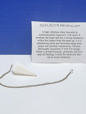 Vintage White Scolecite Pendulum for Dowsing